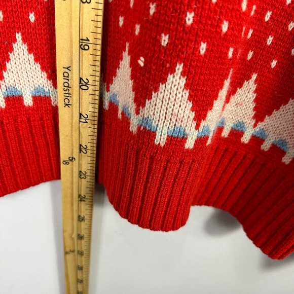 Vtg JCPenney Sweater‎ Men M Red Nordic Knit Fair Isle Holiday Retro 90s Grandpa - Picture 3 of 5